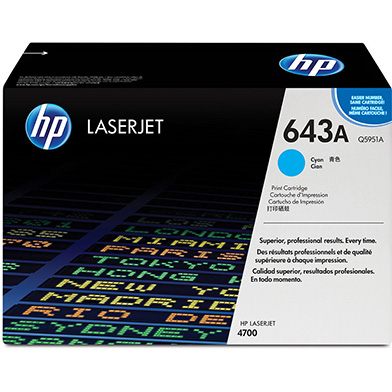 HP Q5951A 643A Cyan Print Cartridge (10,000 Pages)